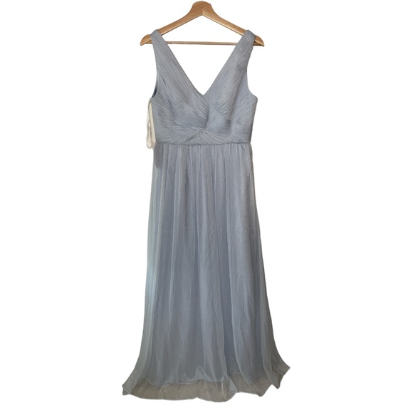 NWT BHLDN Kia Sleeveless Maxi Dress V-Neck Chiffon Gown Grey Medium - Picture 4 of 10